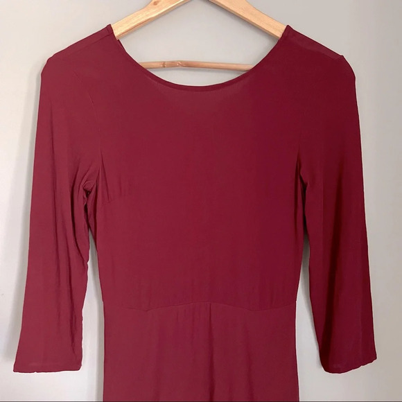 GAP| Burgundy-Red Long Sleeve Mini Dress size extra small 00 - Picture 2 of 9